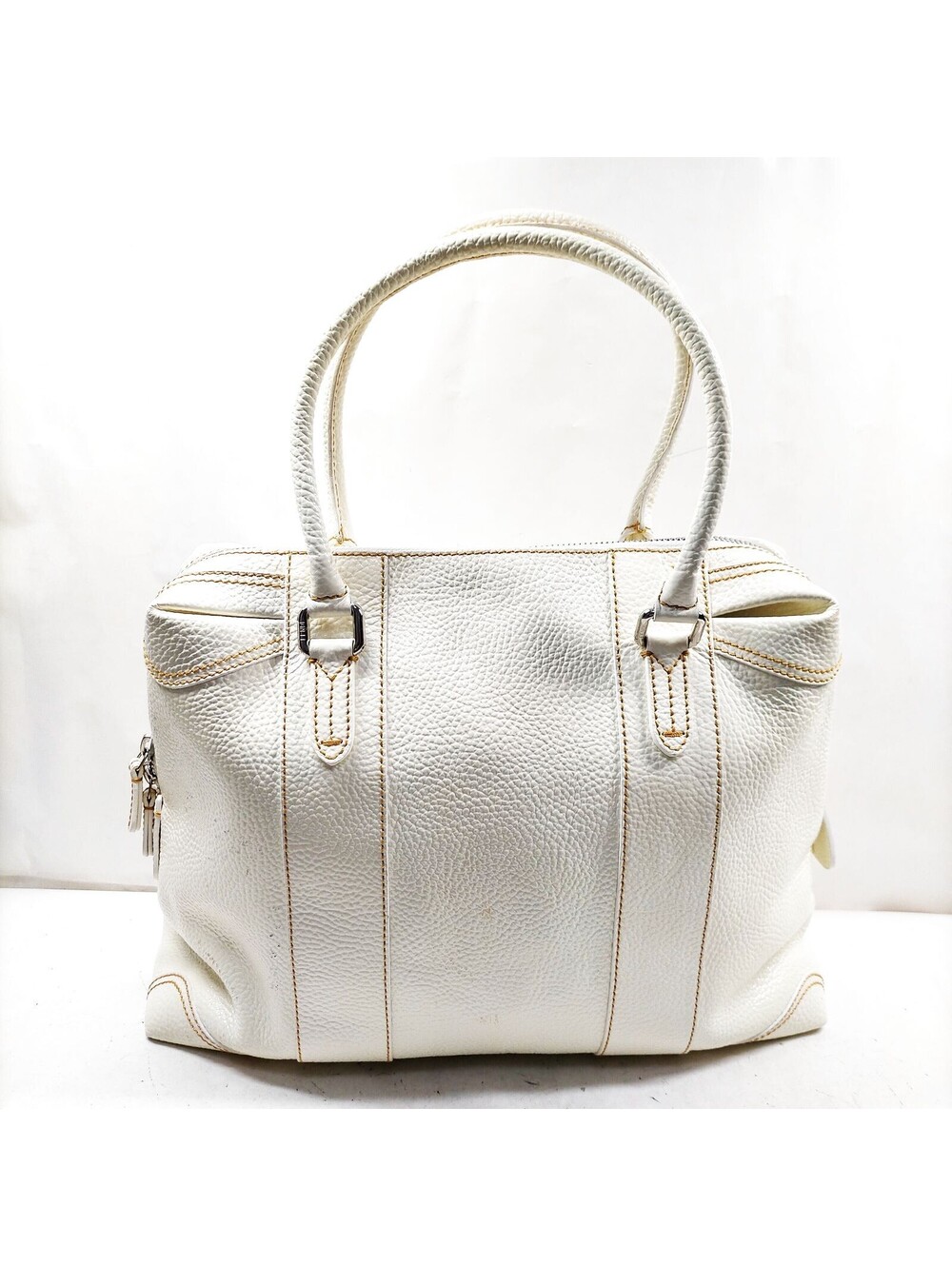 Fendi Hand Bag White Leather 1066476